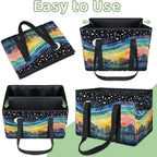 Reusable Grocery Bags Heavy Duty Shopping Bags Foldable Large Tote Bags with Long Handles & Hard Bottom
