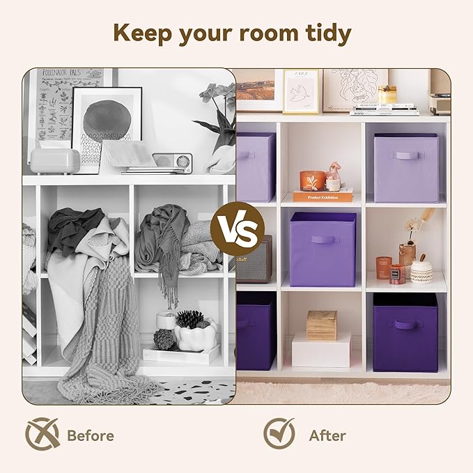 GRANNY SAYS 11 Inch Cube Storage Bins, 6 Pack Cube Storage Organizer with Handles, Storage Cubes for Shelves, Closet, Shelf O