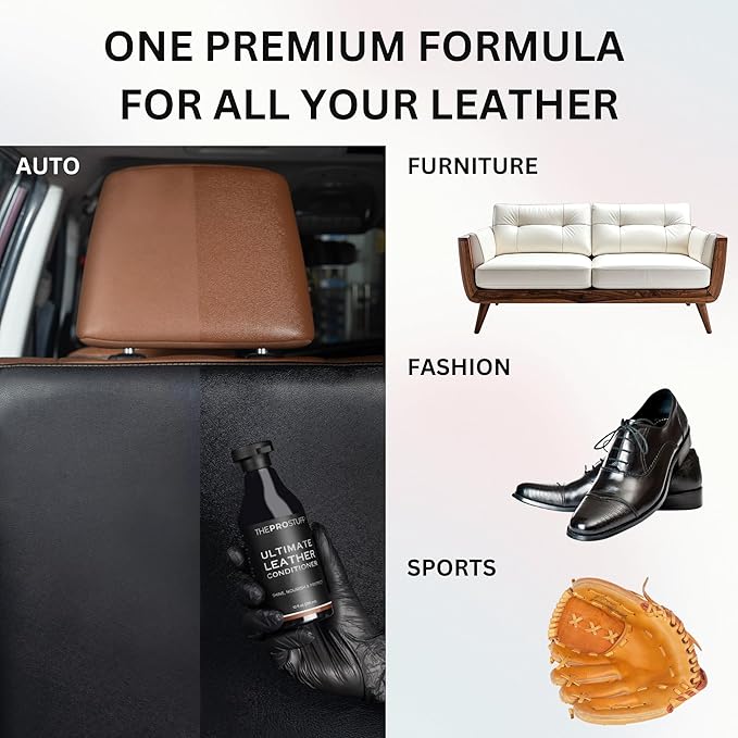 The Pro Stuff® Ultimate Leather Conditioner for Car Interior & Seats | UV Protection, Deep Restoration and Shine | Easy Apply