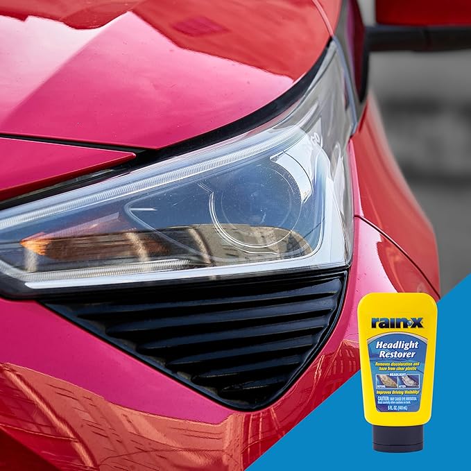 Rain-X 800001810 Headlight Restorer, Headlight Cleaner & Restoration Liquid for Hazy, Yellowed Headlights, Brings Lights Back