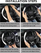 Custom Fit for Tesla Steering Wheel Cover Model 3 (2017-2026) & Model Y (2020-2026), Leather Designed for Tesla Highland/Juni