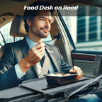 Paffenery Large Car Steering Wheel Tray Back Seat Headrest Tray with Phone Holder, Steering Wheel Desk Food Table for Car Laptop Mount Steering Wheel for Large SUVs, Trucks & Vans,14"