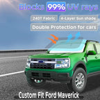 Sun Shade Sunshade for Ford Maverick Hybrid XL XLT Lariat Truck 2022-2025 2026 Windshield Cover, 4-Layers Sun Shield 250T Silver Sun Visor Foldable Window Car Shade Blocks UV Rays