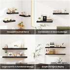Vivelove 36 Inch Floating Shelves, Deep Wall Shelves with Invisible Brackets, Display Shlf for Bathroom Living Room Kitchen B