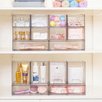 Vtopmart 7.6" H Clear Stackable Storage Drawers, 2 Pack Plastic Organizers Bins for Skincare, Cosmetics,Beauty Supplies,Ideal