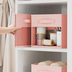 DIMJ Cube Bins, 12.2-Inch Storage Bins Cubes with Window, 6 Packs Collapsible Storage Bins with Handles, Closet Storage Baske