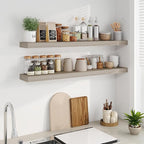 Fun Memories Floating Shelves for Wall, 48Inch Long Floating Shelves Set of 2, Hanging Shelf with Invisible Brackets, Wood Sh