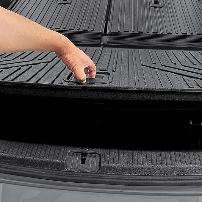 Cargo Mat for Volkswagen Atlas 2018-2025 2026 (Not for Cross Sport)-All Weather TPE Cargo Liner with Backrest Mat for VW Atlas SE SEL Peak Edition Accessories