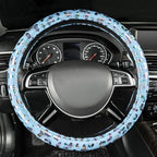 CAR-GRAND Shining Butterfly Leather Steering Wheel Cover, Universal 14.5-15 Inch Anti-Slip Odorless Colorful Car Wheel Protec