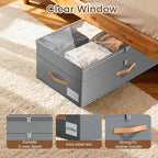 Under Bed Storage with Wheels, 2-Pack Underbed Storage Containers, No Assemble 11 inches 90L XXL Large Adjustable Storage Bin