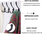 Dseap Wall Mounted Coat Rack - 5 Tri Hooks, Heavy Duty, Stainless Steel, Metal Coat Hook Rail for Coat Hat Towel Purse Robes 