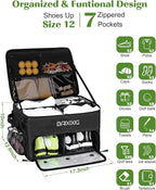 Golf Trunk Organizer, Waterproof Car Golf Locker with Separate Ventilated Compartment for 2 Pair Shoes, Golf Storage for Balls, Tees