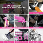 Car Emergency Kit with Portable Air Compressor - Roadside Assistance Emergency Kit with Jumper Cables, First Aid Kit, Auto To
