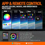 Interior Car LED Strip Lights, RGB 8-in-1 16 Million Colors Ambient Lighting Kit with 400 inches Fiber Optic Wireless APP & Remote Control Music Sync