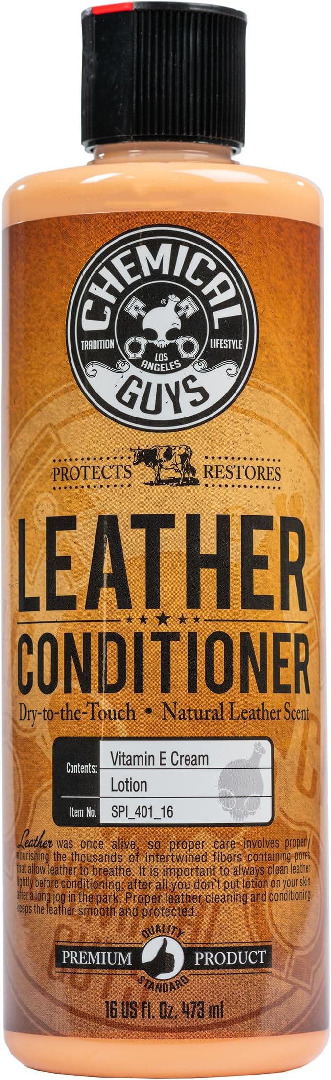 Chemical Guys Leather Conditioner, Vintage Series - Conditions, Nourishes, and Protects Natural, Synthetic, and Faux Leather 