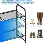 SUFAUY 3-Tier Mesh Shoe Rack, Closet Metal 33" Wide Shoe Shelf Heavy Duty, Black
