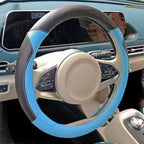 Fashion Cat Ear Leather Steering Wheel Cover Women Girl 15"(38cm) Universal Fit Auto D Shaped Leather Steering Wheel Covers (