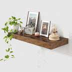 30 Inch Floating Shelves | 12 Inch Deep Brown Floating Shelves | 30" W x 12" D Rustic Wood Shelves for Wall | Deep Brown Shel