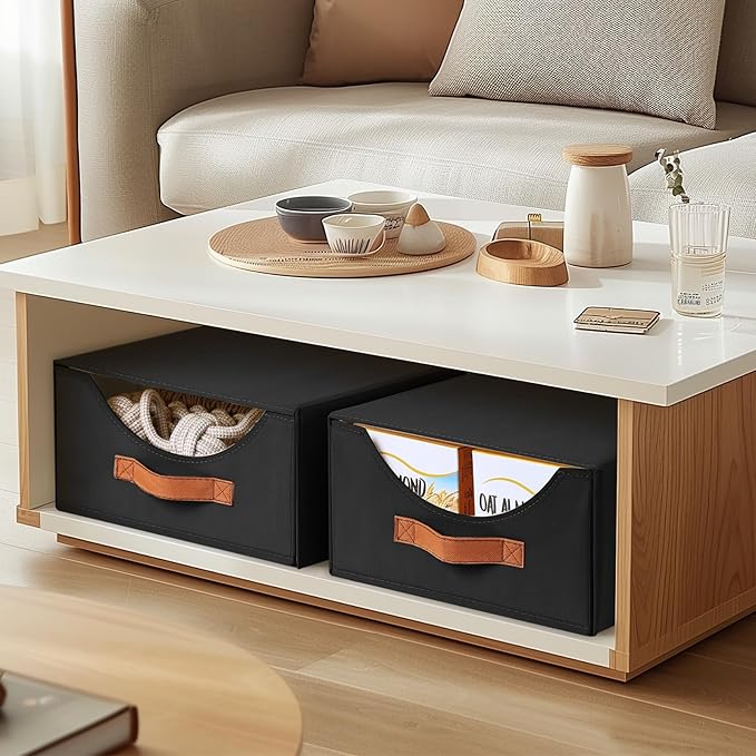 Homsorout Closet Organizers and Storage - Large Stackable Storage Bins with Drawer, Fabric Bins for Organization, Collapsible