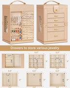 AKOZLIN Jewelry Box 6-Tier Organizer Functional 360° Rotating Jewelry Storage Case for Women Girls Ring Necklace Earring Brac