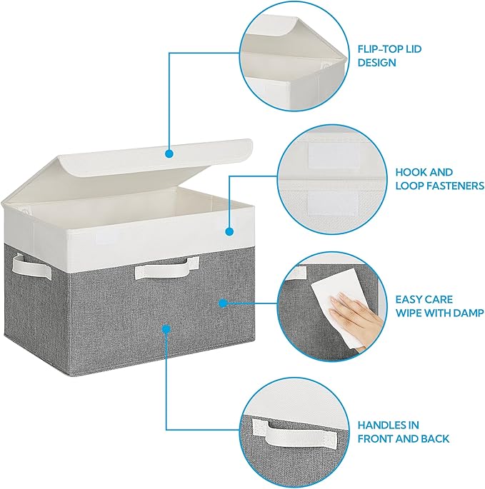 GRANNY SAYS Large Storage Bins with Lids, Collapsible Storage Box, Storage Basket for Shelves, Decorative Storage Bins, Toy S