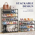 Kitsure Shoe Rack - Non-Woven Shoe Rack Shelf, Shoe Organizer for Closet, Entryway, Garage & Corridor, Stackable Shoe Shelves