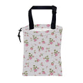 Car Garbage Bag Small Pink Rose Floral Drawstring Car Trash Bag Hanging for Back Seat with Adjustable Buckle Canvas Vehicle Trash Can Easy-to-Install