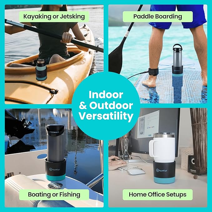 Non-Tipping, Anti-Spill Cup Holder for Boats, Kayaks, SUPs, RVs, Fishing & Camping | Universal 12–30 oz Fit | BPA-Free, Optio