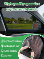 Car Window Shades for SUV - 4 Pack Stretchy Sun Shade Mesh Side Car Window Screen Covers for Camping Family Baby Pet Anti-Mosquito Privacy Protection When Parking