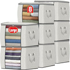 Fab totes 24 Gallons Clothes Storage, Foldable Thick Fabric Blanket Storage Bags, Containers for Organizing Bedroom, Closet, 