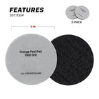 Maxshine 5" Universal 2-Pack 2000 Grit Black Denim Orange Peel Remover Polishing Pads – Hook & Loop for Easy Attachment – Professional Pad for Paint Texture Leveling & Detailing