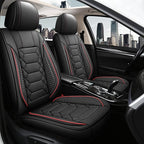 Leather Car Seat Covers Front Pair, Waterproof Faux Leather Seat Covers for Cars, Non-Slip Car Interior Covers Universal Fit 