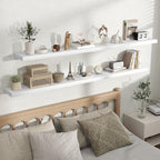 Fun Memories Rustic Floating Wall Shelves, Wall Mounted Wood Storage & Display Shelves for Bathroom, Bedroom, Living Room or 