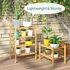viewcare Small Shoe Rack, 4-Tier Rack for Entryway, Bamboo Wood Shoe Shelf for Closet & Hallway, Long 17 in | Beautiful | Fun