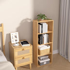 Wooden 4 Cube Storage Organizer, 4 Tier Tall Modern Bookshelf Freestanding Storage Display Organizer, Versatile Cubes Shelf a