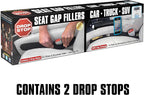 Drop Stop - The Original Patented Car Seat Gap Filler (AS SEEN ON Shark Tank) - Set of 2 and Slide Free Pad and Light