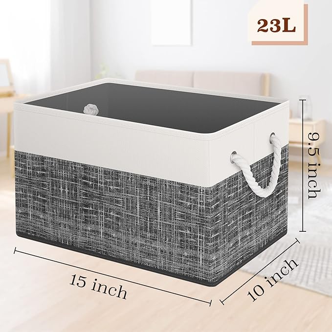 StorageTastic Storage Bin,Collapsible Storage Basket For Organizing,Large Storage Boxes With Rope Handles,Storage Containers,
