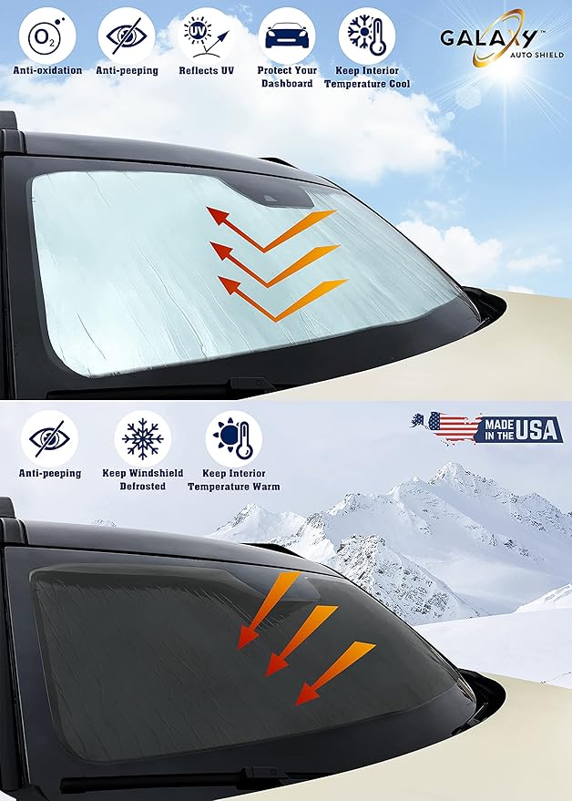 Custom Fit Windshield Sun Shade for 2007-2026 Mercedes Benz Sprinter & Freightliner Sprinter Cargo Van Crew Passenger Motorhome, Insulated Sunshade Privacy Accessories Blockout UV Reflector Protection