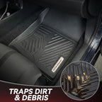 YITAMOTOR Floor Mats & Cargo Mats Fit for 2016-2021 Honda Civic Sedan (Not for Hatchback/Coupe), TPE All Weather Floor Liner for Honda Civic, 1st & 2nd Rows, Black