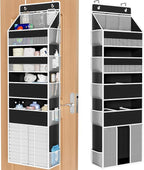 WISELIFE 5-Tier Over the Door Organizer for Hanging - 50LB Heavy-Duty Back of Door Organizer with 5 Spacious Pockets & 13 Mes