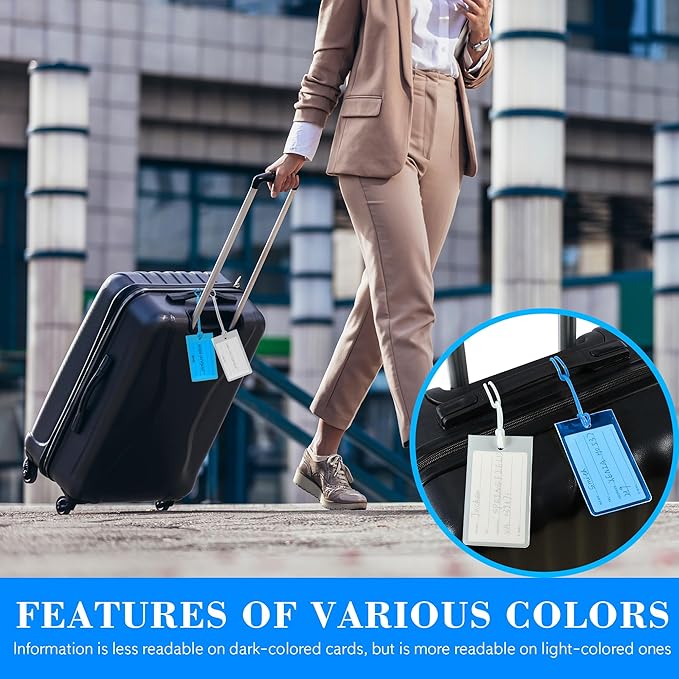 30 Pack Luggage Tags for Suitcases, Airplane Travel Essentials for Flying, International Travel Must Haves, and Luggage Acces