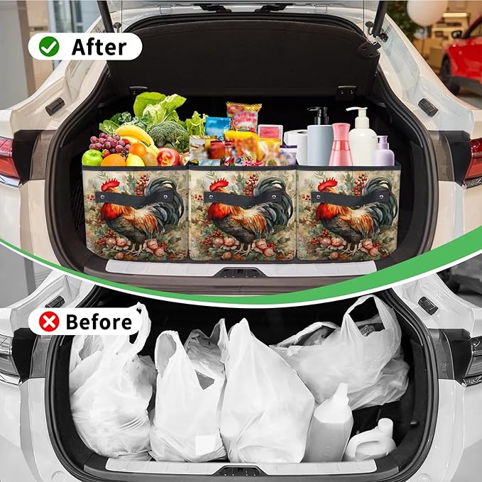 Reusable Grocery Bags Heavy Duty Shopping Bags Foldable Large Tote Bags with Long Handles & Hard Bottom