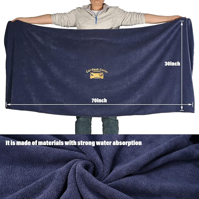 NEWISHTOOL Window Tint Tool Car Dash Cover Mat Carpet Protector, Absorbent Cloth Towel for Dashboard Protecting, Water Absorbing Mat Soak Shield Pad 30 inch x 70 inch