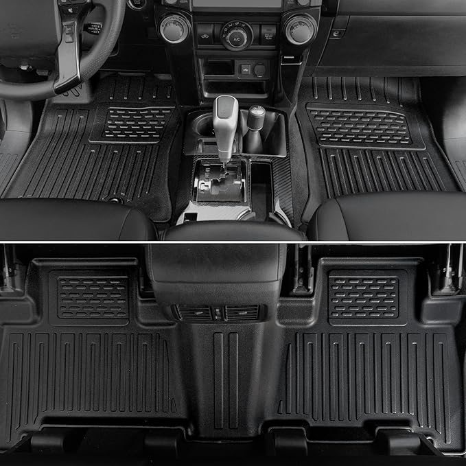 Floor Mats for Toyota 4Runner 2013-2024, All Weather Floor Mats Trunk Cargo Liner with Backrest Protectors Accessories and Door Sill Guards Accessories, Full Coverage Set (Only Fit 5 Seats)
