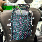 FLOCK THREE Leak-Proof Waterproof Car Trash Bag Foldable Multipurpose Trash bin Container Storage Cute Grocery Organizer Bag for Automotive Front or Back Seat in Cars SUVs and Trucks