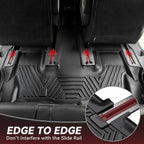 YITAMOTOR Floor Mats Fit for Hyundai Palisade 2020-2025 7/8 Seats, TPE All Weather Car Protection Floor Liners Palisade Accessories, 1st & 2nd & 3rd Row & Backrest Mat & Cargo Liner, Black