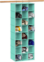 Simple Houseware 24 Section Shelves Hanging Shoes Organizer Holder for Closet, Turquoise