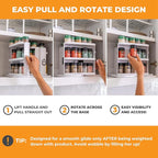 Cabinet Caddy SNAP! Spice Rack Organizer for Cabinet - Slide & Rotate Seasoning Organizer - 4 Snap-In Adjustable Shelves for 