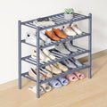 Smiry Bamboo Shoe Rack for Closet, 4 Tier Wooden Stackable Shoe Organizer, Free Standing Shoes Storage Shelf for Entryway, Fr