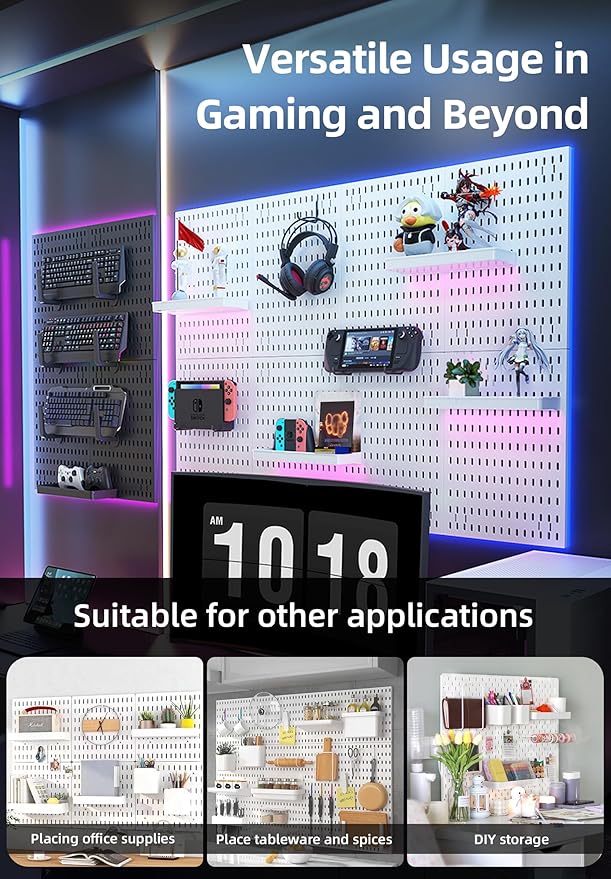 Revamp Your Space With A Versatile Pegboard Kit - Effortlessly Organize Home, Office, And Gaming Setup With Customizable Hang